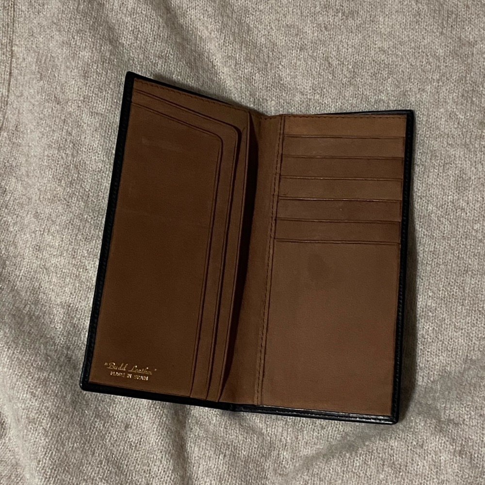 Stunning buttery soft two color “Budd Leather” made in Spain wallet